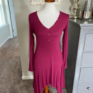 Venus maroon long sleeve dress